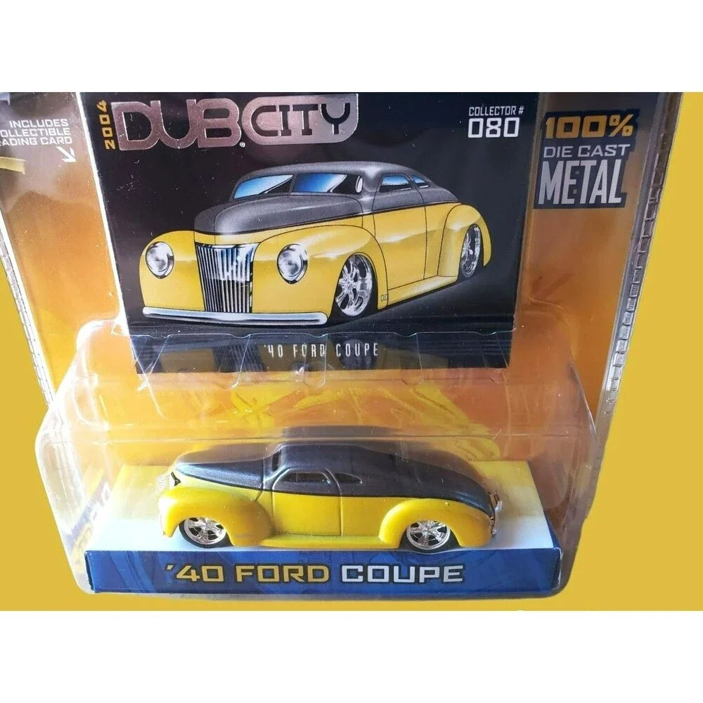 2004 JADA TOYS '40 FORD COUPE DUB CITY Series Yellow & Gray Collector #080 1:64